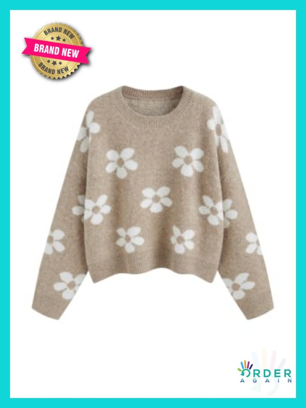 Floral Long Sleeve Pullover Sweater